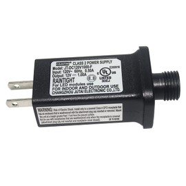 12V 1A Class 2 Power Supply, CZJUTAI JT-DC120V1000-F UL Listed LED Transformer Replacement for Christmas Tree, String Light, Fountain Lights, Inflatable Device (12V 12W)