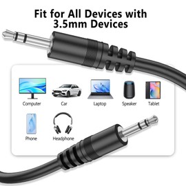 Tobfit 3.5mm Aux Kabel, Nylon Geflochtenes Stereo Audio Klinke auf Klinke Kabel für Autoradio, Kopfhörer, Smartphones, Stereoanlage,PC,Handy,Tablet,Lautsprecher,MP3/MP4 Player(2.0 Meter)