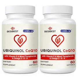 Ubiquinol CoQ10-600mg-Softgel, Active Coq10 Ubiquinol Supplement with Vitamin E & Omega 3, 6, 9, High Absorption-Coenzyme-Q10, Powerful Antioxidant fo