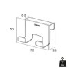 Tiger Caddy, Shower enclosure, Towel hook 6-8 mm, Brushed stainless