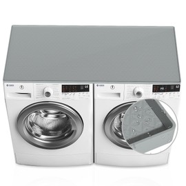 Washer Dryer Countertop,51.2"x25.6" Top Protector Foldable Silicone Rubber Mat for Washing Machine and Dryer,Non-Slip & Dust-Proof Waterproof Washable Top Cover for Laundry Room Kitchen Home Grey