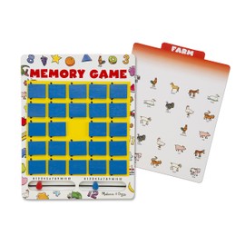 Melissa  Doug Juego de Memoria Voltea-y-GANA, Juegos para Viajes, Juego de Mesa (7 Tarjetas de Doble Cara)                                            