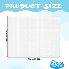 2 Pieces 7 Count Plastic Mesh Canvas Sheets, 10.5 X 13.5Inch Plastic Mesh Eye Meshes for Therian Mask White Meshes for Embroidery Acrylic Yarn Crafting Knit Crochet Projects and Make Aquarium Dividers