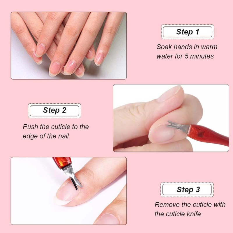 Cuticle Remover, 4 Pcs Cuticle Trimmer, Cuticle Pusher, V Shaped