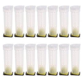Yardwe Jaula para Abejas Reina Plástica 3 Pulgadas Jaula De Rodillo para Cría Herramienta De Apicultura Protección Anti-Mordedura Colmena 20 Piezas Accesorios para Apicultura