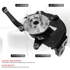 DNA MOTORING Front Left Driver Side Loaded Knuckle Assembly Compatible with Ford Fusion 2006-2012, Lincoln MKZ 2007-2012/Zephyr 2006, Mazda 6 2003-2008, Mercury Milan 2006-2011, OEM-KNCK-003-L