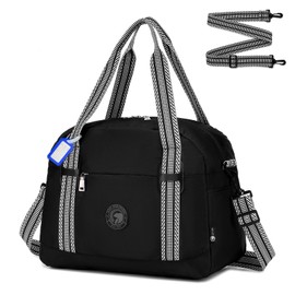 BAGZY Wizzair Travel Bag Hand Luggage 40 x 30 x 20, 25 L Weekender Sports Bag Bags Suitcase Bag Waterproof Nylon Shoulder Bag Cabin Handbags Hospital Bag, black