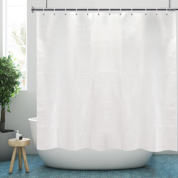 YISURE White Shower Curtains for Bathroom, Waffle Shower Curtain with