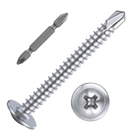 (150 pcs) Wensilon #10×1-1/2”for Sheet Metal Self-Tapping Screws 410 Stainless Steel Truss Head High-Strength Quick Tapping Screws