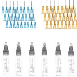 No-Clean Airbrush Accessories Kit - 6-Piece Paint Bottles & 100 Disposable Nozzles (0.3/0.5mm 50 Each) | Compatible with J15 No-Clean Airbrush Kit with Disposable Nozzle