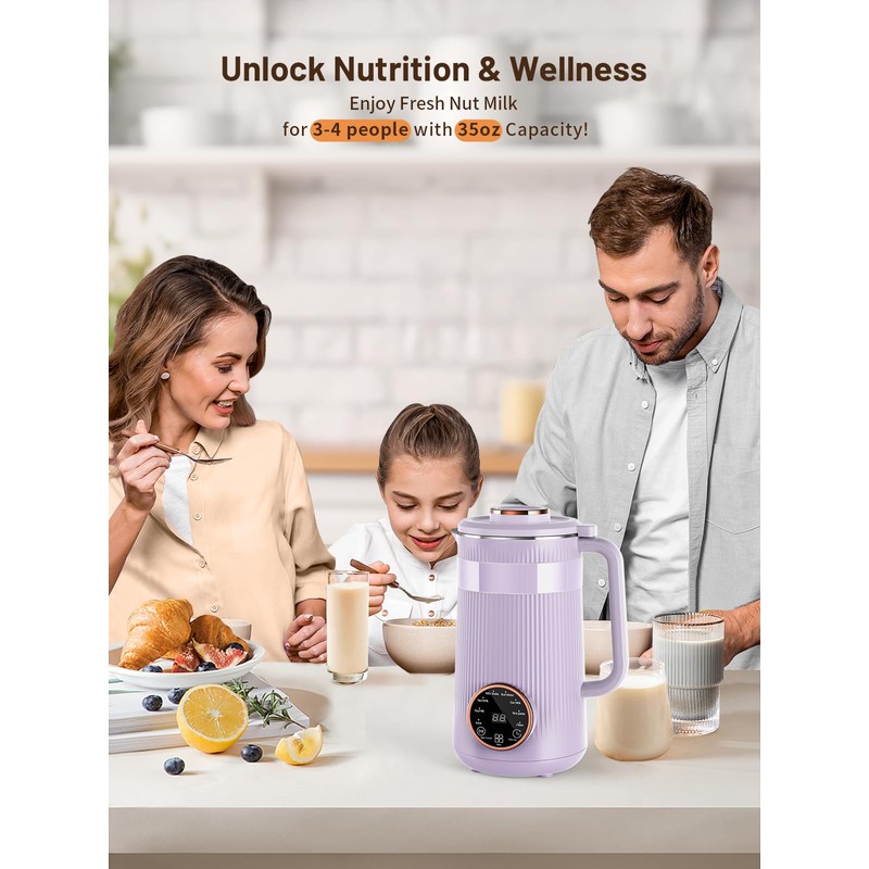 Nut Milk Maker Machine, 35oz Homemade Soy, Almond, Oat, Coconut,