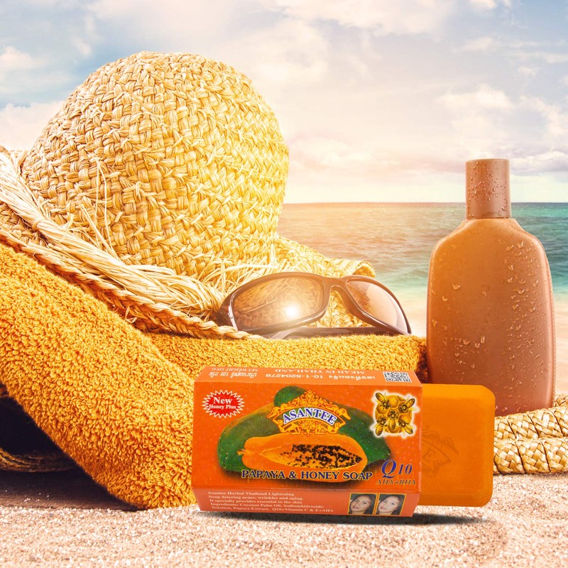 ASANTEE PAPAYA & HONEY Soap Bars with Vitamin C,E and