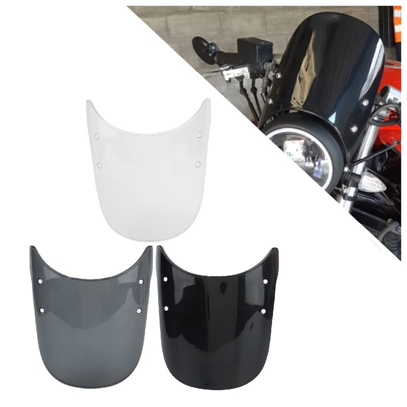 Yctze Motorcycle Windscreen, Motorcycle Windscreen Universal Anti-Crack Scratch Resistant Fit