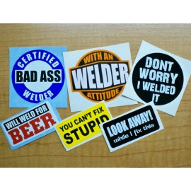 Unbranded/Generic 6x Funny Hard Hat Welding Helmet Stickers \ Welder Decals Weld 4 Beer Fix Stupid