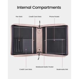 Leather Bible Cover with Soft Handle, Large Bible Book Carrying Case Cover(with Exquisite Bookmark), Church Bible Bag As Gift for Women, Man, Girls, Boy (Pink Print)