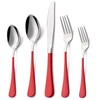 Lekoton 20 Piece Red 18/0 Flatware Utensil Set for 4,