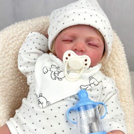 JRLCGYP Realistic Reborn Baby Dolls Boy, 18 Inches Realistic Newborn Soft Vinyl Baby Dolls Toy, Birthday Baby Doll Gift for Kids Age 3+