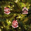 RAZ Imports Set of 3 Hanging Lighted Gingerbread Claydough House