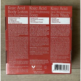 Koji White Kojic Acid Skin Brightening Set - Body Wash, Bar Soap &  Body Lotion