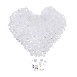 SHINEOFI Flatback Beads Resin Rhinestones Craft Pearls for Nail Art Jewelry Decor Bracelet Shoe Round Pearl Beads Art Craft Kit