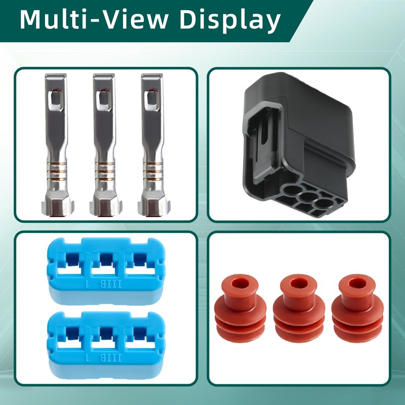 AUTOKAY 4Pcs 3-Pin Ignition Coil Pack Connector Plug Housing Compatible
