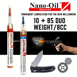 Nano-Oil Duo: 10+85 Weight Original & Heavy Grade Kit-by St. Claire-NanoLube Anti Friction Concentrate -Nano Oil for Knives, Gun Lube, Knife Pivot Lube, Gun Oil -NLNA10 & 85W8cc