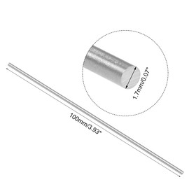 uxcell 20pcs Round Steel Metal Rods, 1.7mm x 100mm High Speed Steel (HSS) Lathe Bar Stock Tool, for Shaft Gear Drill Lathes Boring Machine Turning Miniature DIY Craft, 20pcs