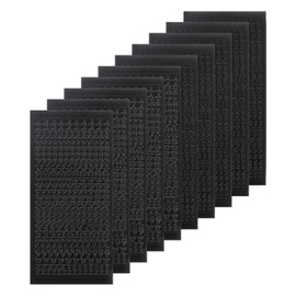 MECCANIXITY 10 Sheets Black Alphabet Letter Number Stickers Nail Vinyl Waterproof 3D Resin Decal, Self Adhesive for Photo Scrapbook Decoration