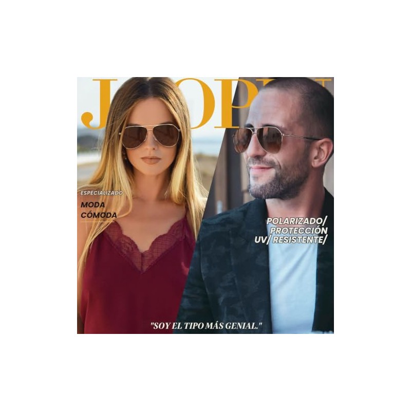 Joopin Gafas de Sol Polarizadas de Metal Hombre Mujer UV400