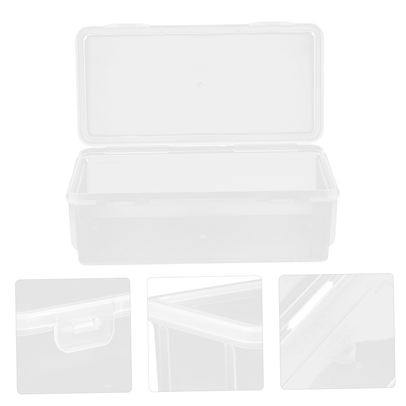 FUNOMOCYA 2pcs Medium Plastic Storage Box Set Office Classroom Container