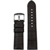 24mm Brown Genuine Louisiana Alligator Watch Band with Match Stitching
