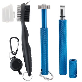 Golf Cleaning Tool Set - Golf Club Brush and Groove Cleaning Tool with Case Handle Integrated Wedge U & V Corner Groove Club Cleaning Versatile Storage Convenient