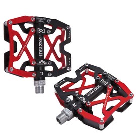 MZYRH Mountain Bike Pedals, Ultra Strong Colourful CNC Aluminium Alloy Machined 9/16 Inch Wheel Seal 3 Bearings Tyre Resistant Waterproof Anti-Dust