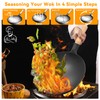 WANGYUANJI 13.4" Round-Bottom Iron Wok, Deep Chinese Stir-Fry Pan (Seasoning