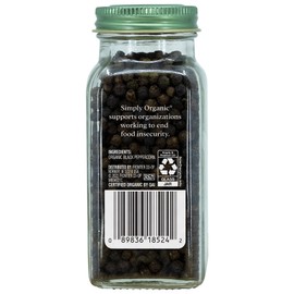 Simply Organic Whole Black Peppercorns, 2.65 Oz