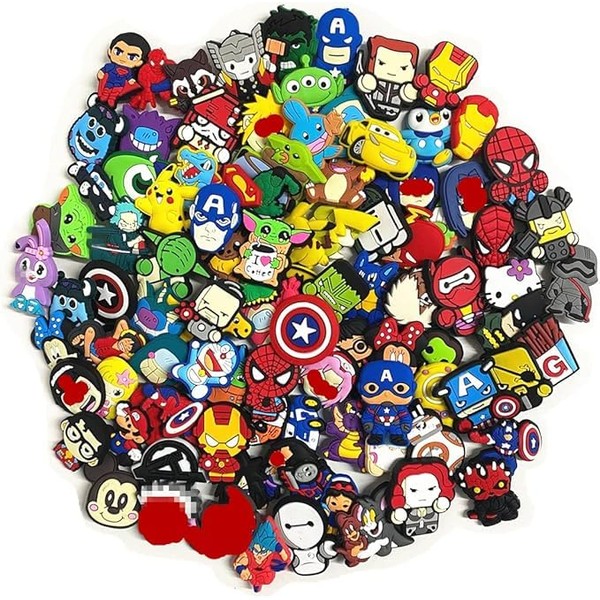 BAOBAOYU 20 50 100pcs PVC Random Different Shoe Charms for