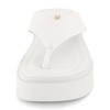 CUSHIONAIRE Women's Pippin thong platform sandal with +Memory Foam, White