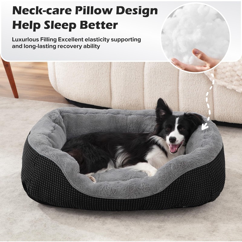 INVENHO Large Dog Beds Large Sized, Washable Orthopedic Warming Soft