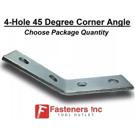 Generic 4-Hole 45° Open Corner Angle Fitting Unistrut Channel #467945 P2265 Zinc / EG - 5