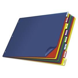 Cardinal 84251 Tabloid-Size Poly Index Divider, 8-Tab, Multicolor Colors