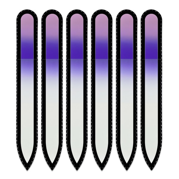 Coloured Glass Nail File with Velvet Bag, Real Toughened Glass