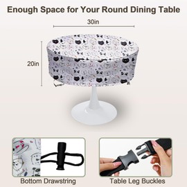 Patio Furniture Covers Round,30 Inch Outdoor Round Table Cover Waterproof, Round Patio Furniture Cover for All Weather Resistant - 30 x 20 Inch