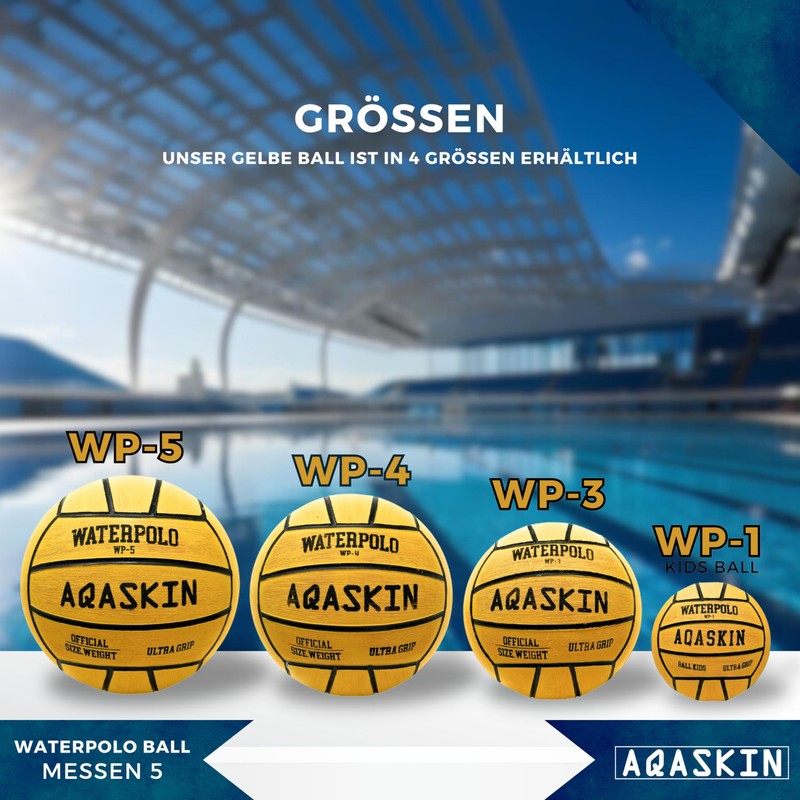 AQASKIN Water Polo Ball Yellow Rubber 1 Size 5 1