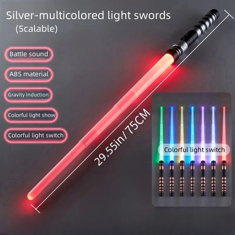 7-Color Retractable Light Sword Toy for Kids – LED Sound