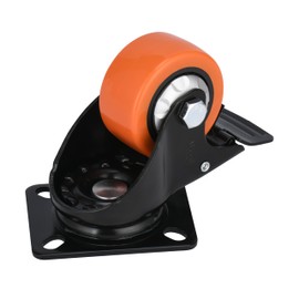 Heavy Duty Industrial Brake Caster,Load Capacity 3000lbs, No Noise Polyurethane Wheel on Steel Hub for Toolbox Workbench (3 INCH)