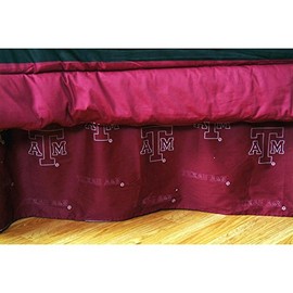 College Covers Everything Comfy Texas A&M Aggies Dust Ruffle Bed Skirt, Queen