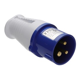 kenable | Caravan Site Power Plug | Commando 16A 240V | IP44 Splash-Proof | Blue and White (1)
