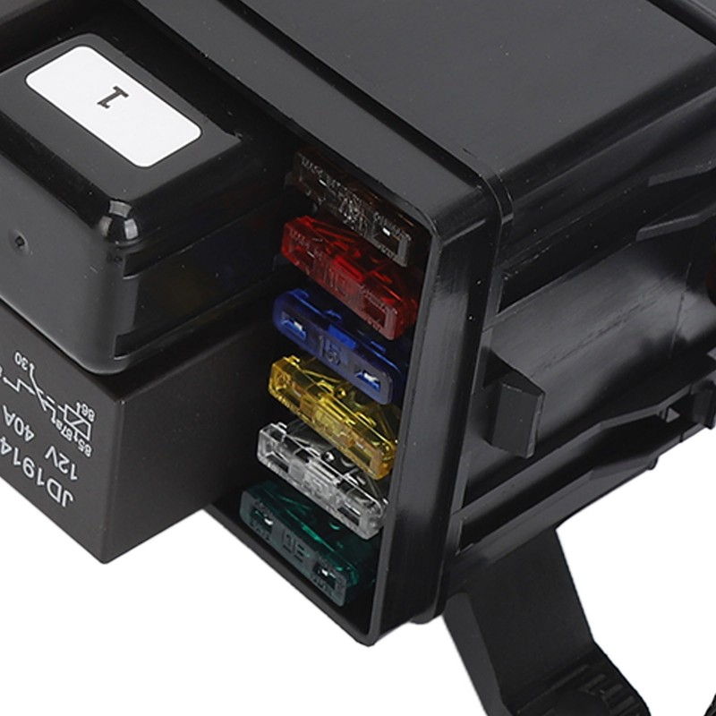 12V Fuse and Relay Box Kit 6Pcs 4 Pin Relays