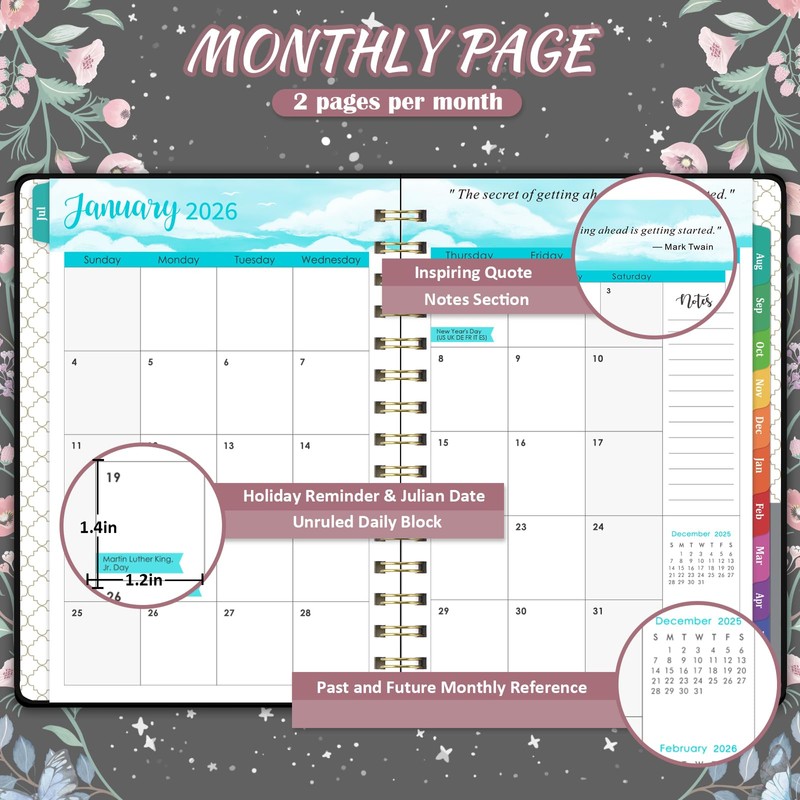 2026 Planner - 2026 Planner Weekly and Monthly with Tabs,