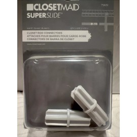 ClosetMaid SuperSlide White Closet Rod Connector No 7565100  Closetmaid Brand New 2 packs